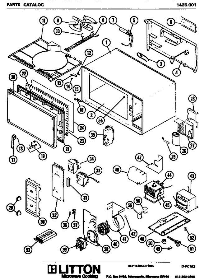 01 - Page 1 Diagram and Parts List for 1435001  Litton Microwave