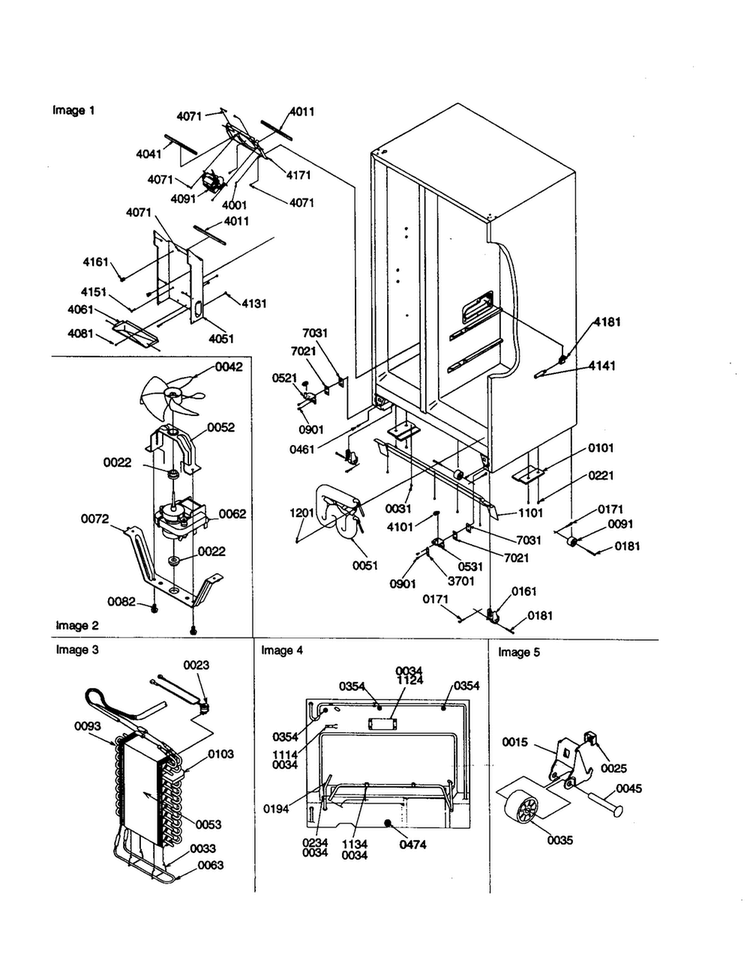 Drain Systems/rollers/evaporator Diagram and Parts List for SSD25TE-P1314201WE  Amana Refrigerator