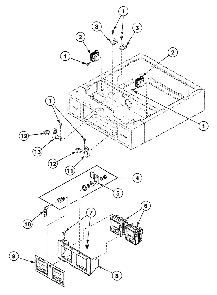 Control Panel Diagram and Parts List for SSG709QF  Speed Queen Dryer