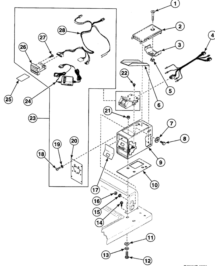 Card Reader Diagram and Parts List for SWT621LM1121  Speed Queen Washer