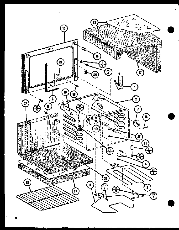 Section 1 Diagram and Parts List for ARR-201 P85450-4S Amana Range