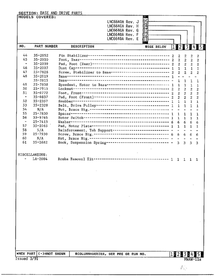 Base And Drive Parts Page 5 Diagram and Parts List for 6640A  Norge Washer