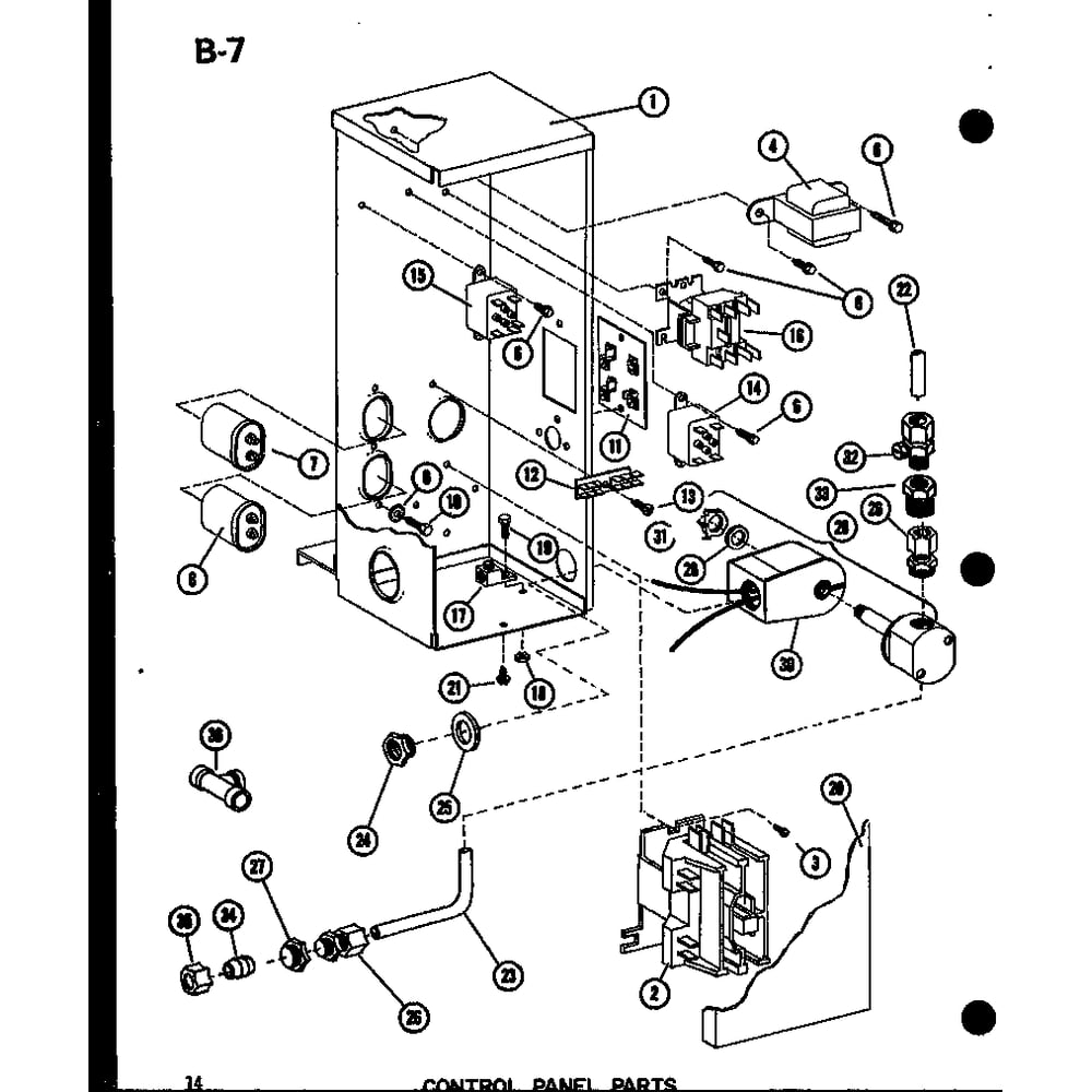 Control Panel Parts 1 Diagram and Parts List for EPCG6017-3B P67470-8C Amana Air Conditioner