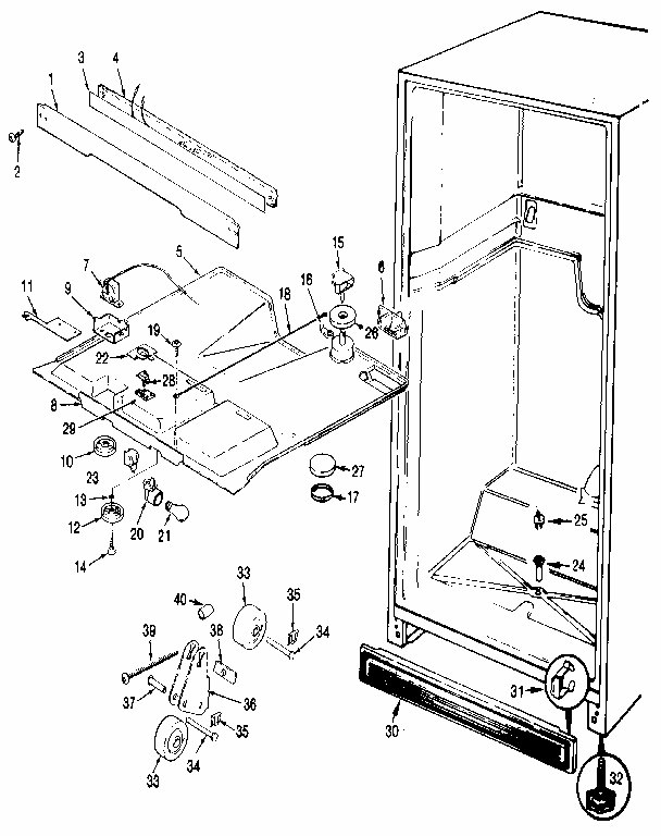 Fresh Food Compartment Diagram and Parts List for 742JRT192B MBJ51B Kenmore Refrigerator