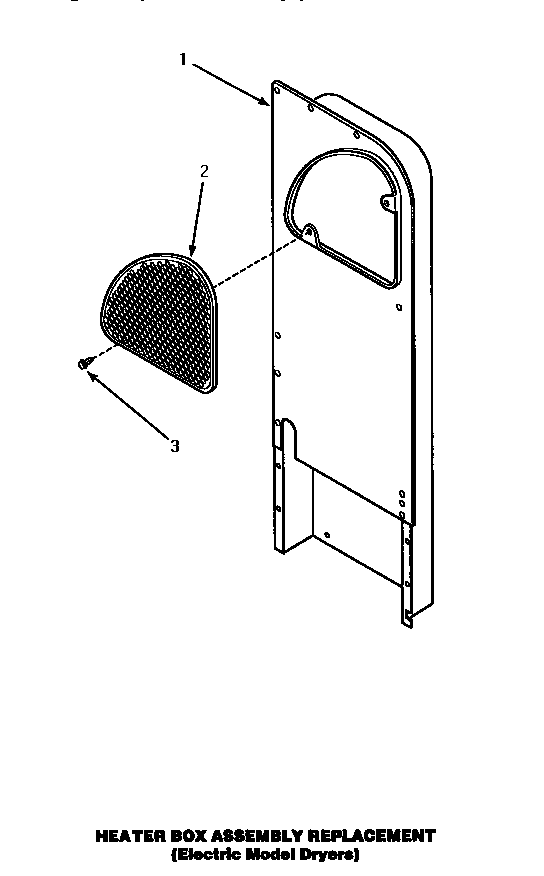 Heater Box Assembly Diagram and Parts List for CE4307W P1163513WW Amana Dryer