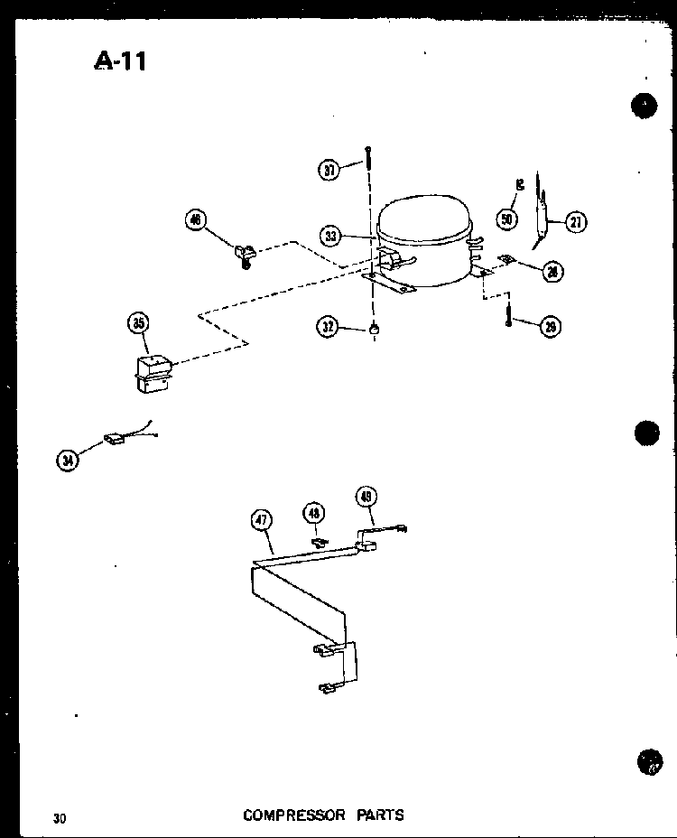Compressor Parts Diagram and Parts List for EC28F P60330-69W Amana Freezer
