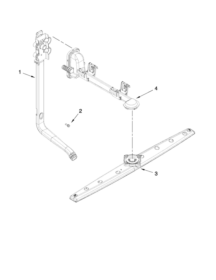 Upper Wash And Rinse Parts Diagram and Parts List for ADB1400PYB1  Amana Dishwasher