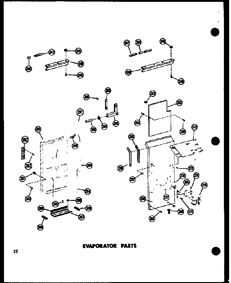 Evaporator Parts Diagram and Parts List for SD19A-C-P60350-7WC  Amana Refrigerator