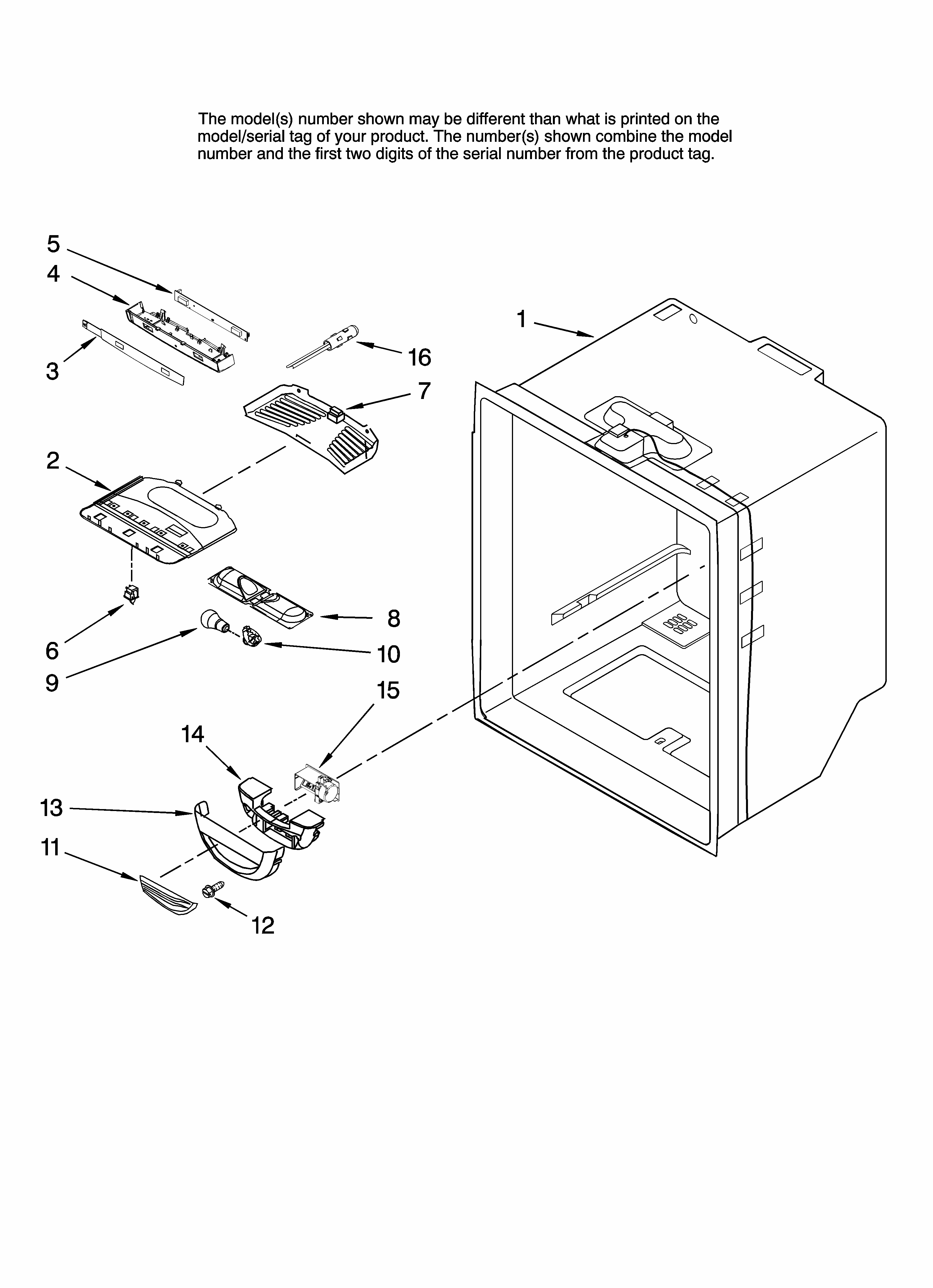 Refrigerator Liner Parts Diagram and Parts List for G32026PELB12  Maytag Refrigerator