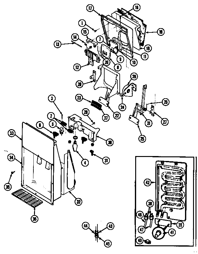 Ice & Water Dispenser Diagram and Parts List for RB234RDV DG86A Magic Chef Refrigerator