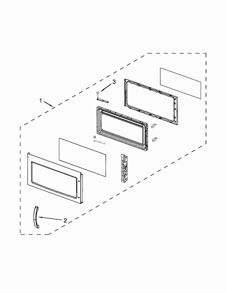 Door Parts Diagram and Parts List for AMV1150VAB4  Amana Microwave