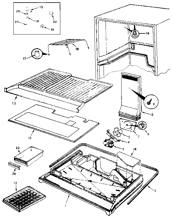 Freezer Compartment Diagram and Parts List for JRT152B MAJ01A Jenn-Air Refrigerator
