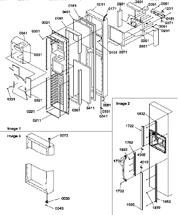 Freezer Door Diagram and Parts List for SCD25TL-P1190426WL  Amana Refrigerator