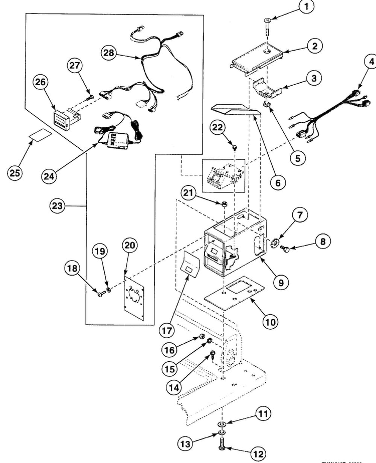 Card Reader Diagram and Parts List for SWT621WD1121  Speed Queen Washer