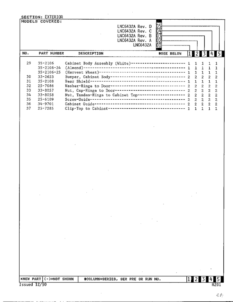 Exterior Page 3 Diagram and Parts List for 6432A  Norge Washer
