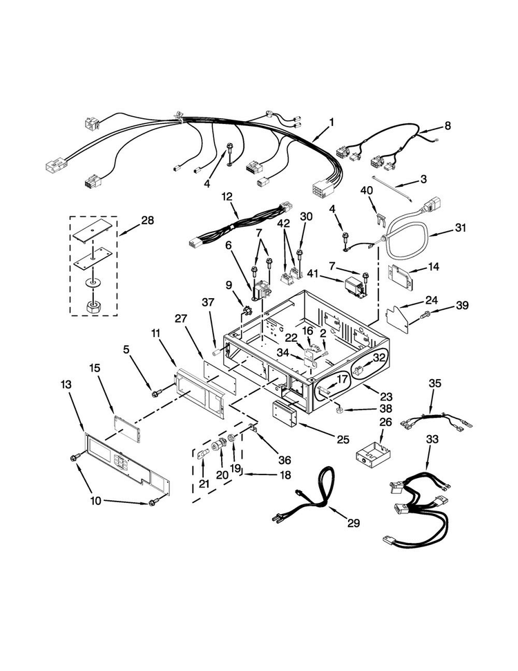 Control Panel And Separator Parts Diagram and Parts List for MLG27PDBGW1  Maytag Dryer