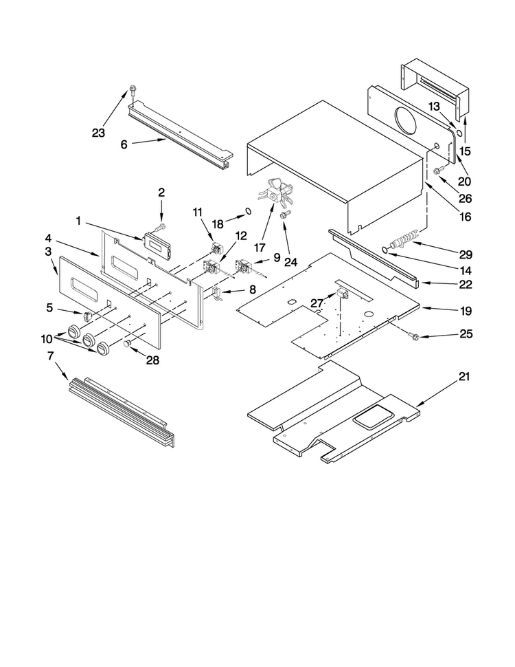 Control Panel Parts Diagram and Parts List for CWE5100ACB10  Maytag Wall Oven