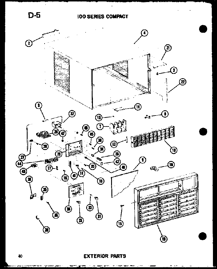 Exterior Parts Diagram and Parts List for 11-5J P54336-67R Amana Air Conditioner