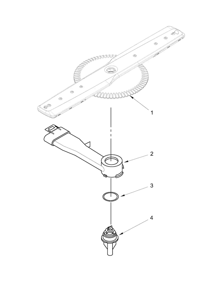 Lower Washarm Parts Diagram and Parts List for MDB7749SBM3  Maytag Dishwasher