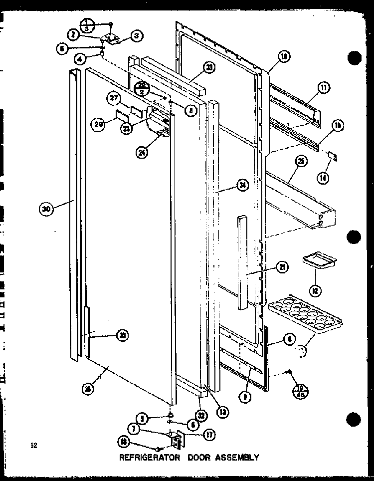 Refrigerator Door Assembly Diagram and Parts List for IMP2800A-P77314-1W  Amana Refrigerator