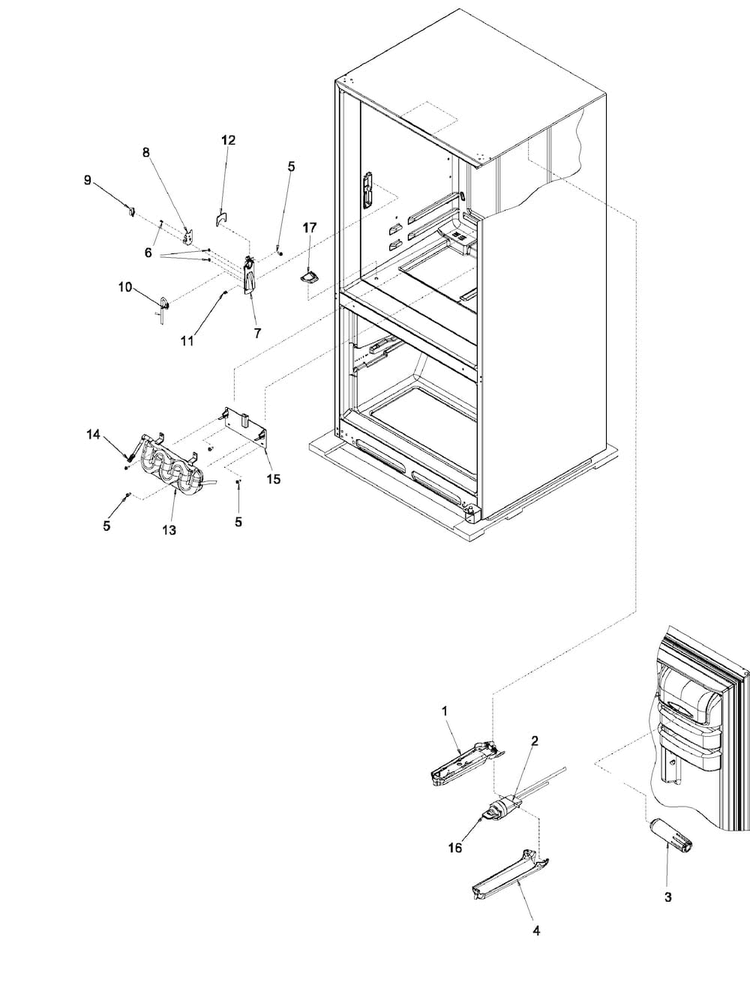 Water Dispenser/filter Diagram and Parts List for ARB2257CC-PARB2257CS0  Amana Refrigerator