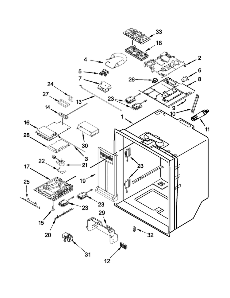 Refrigerator Liner Parts Diagram and Parts List for MFT2672AEW12  Maytag Refrigerator
