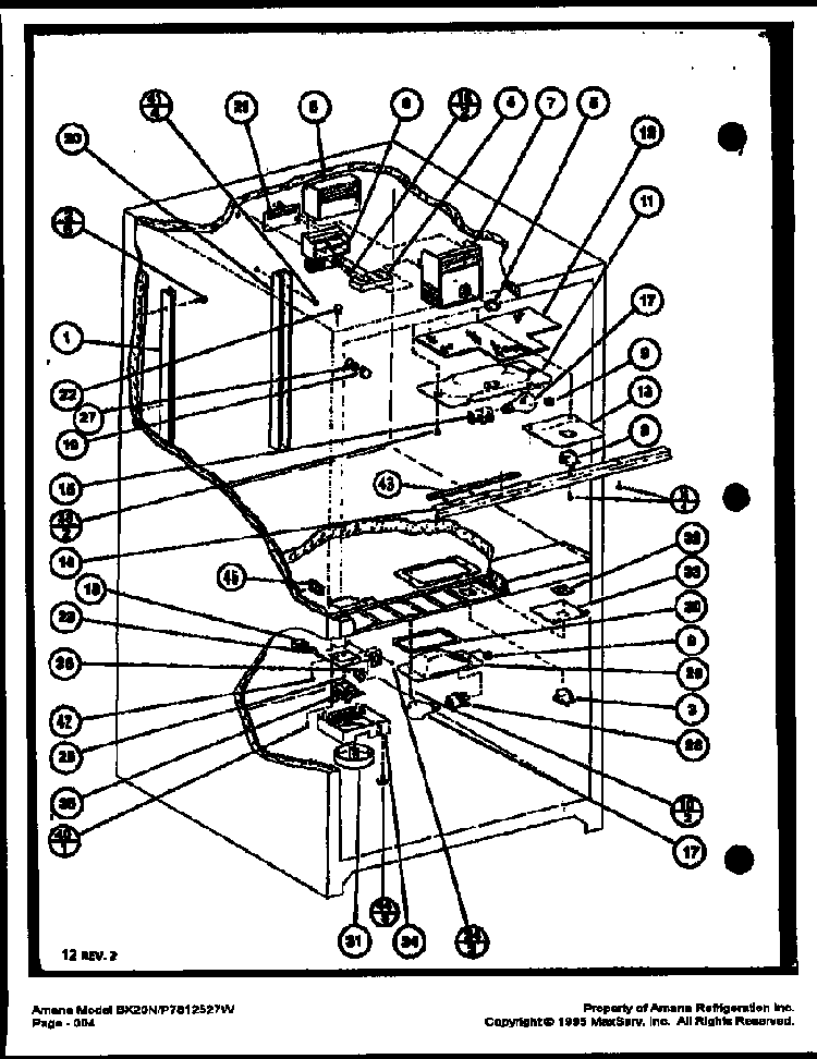 Section 9 Diagram and Parts List for BX20M-P7812520W  Amana Refrigerator