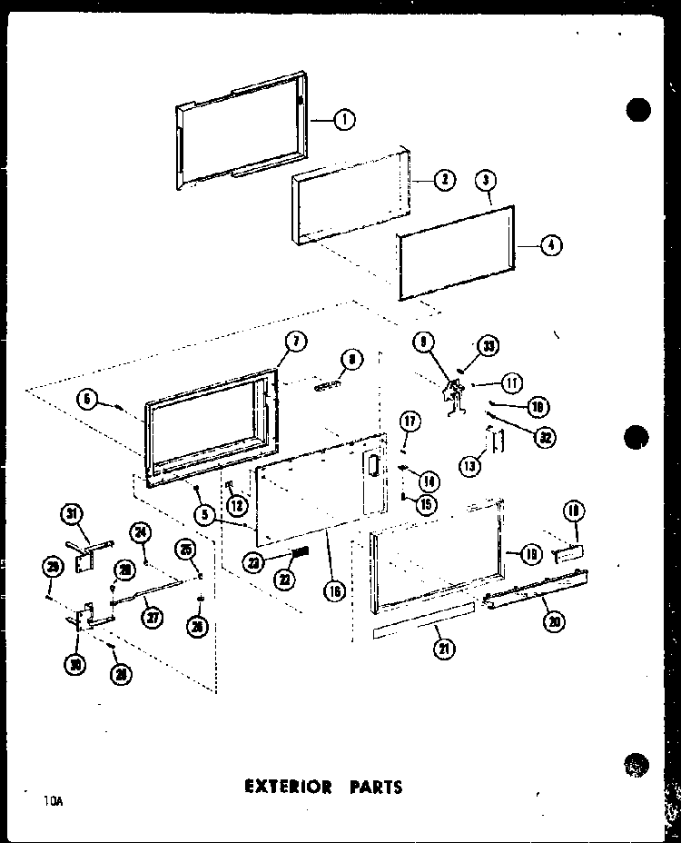 Exterior Parts Diagram and Parts List for RC-7PB P71300-2M Amana Microwave