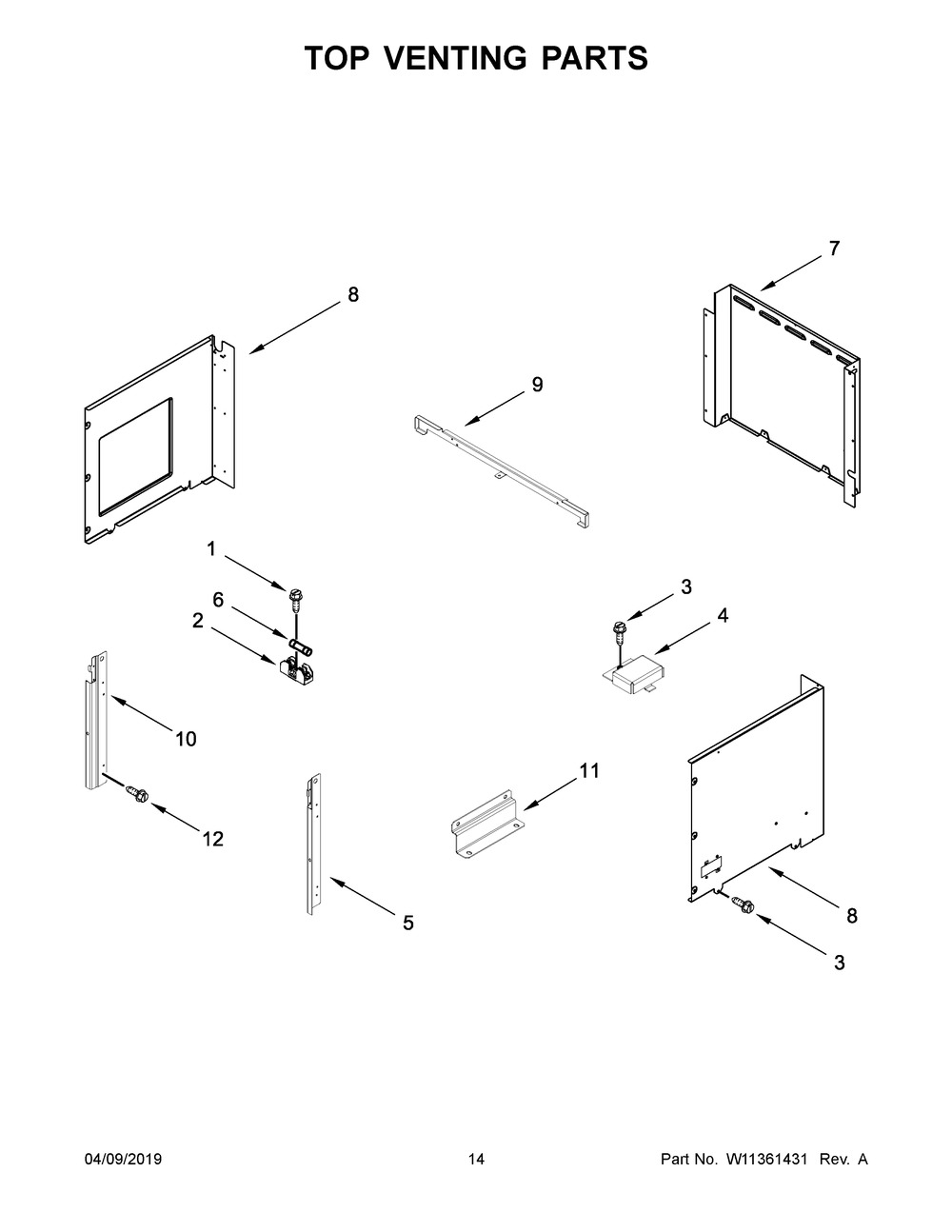 Top Venting Parts Diagram and Parts List for JMW2427IM01  Maytag Microwave Oven Combo
