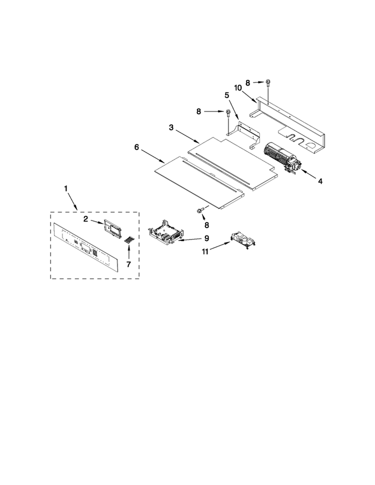 Control Panel Parts Diagram and Parts List for JMW2427WS02  Jenn-Air Microwave