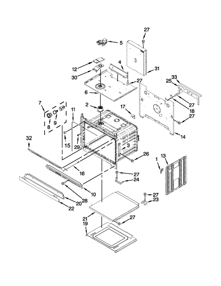 Upper Oven Parts Diagram and Parts List for MEW9630AS01  Maytag Wall Oven