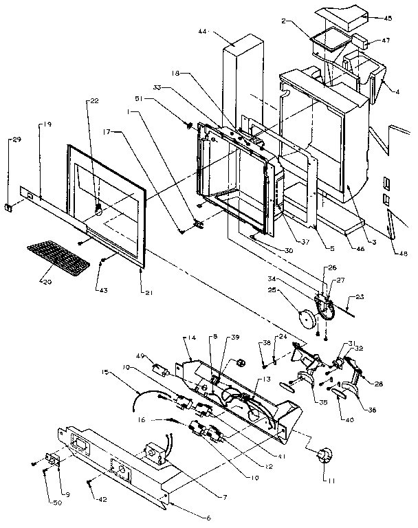 Dispenser Diagram and Parts List for SXDE27N-P1162206W  Amana Refrigerator