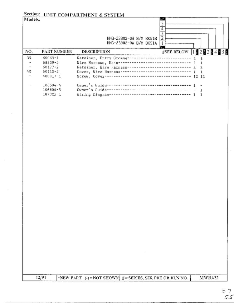 Unit Compartment And System Page 3 Diagram and Parts List for 23802-0B  Admiral Refrigerator