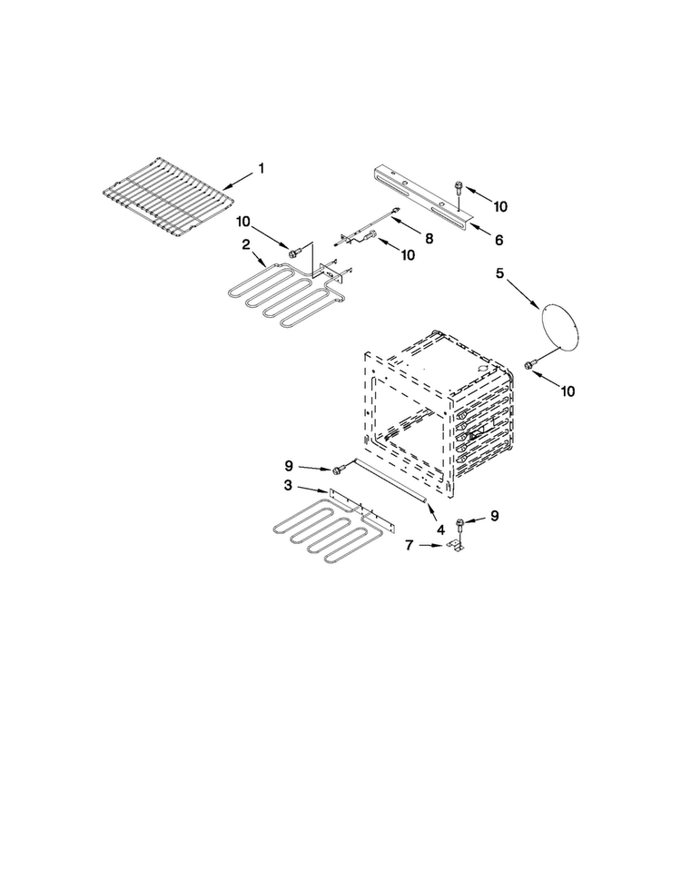 Internal Oven Parts Diagram and Parts List for JMW2327WS01  Jenn-Air Microwave