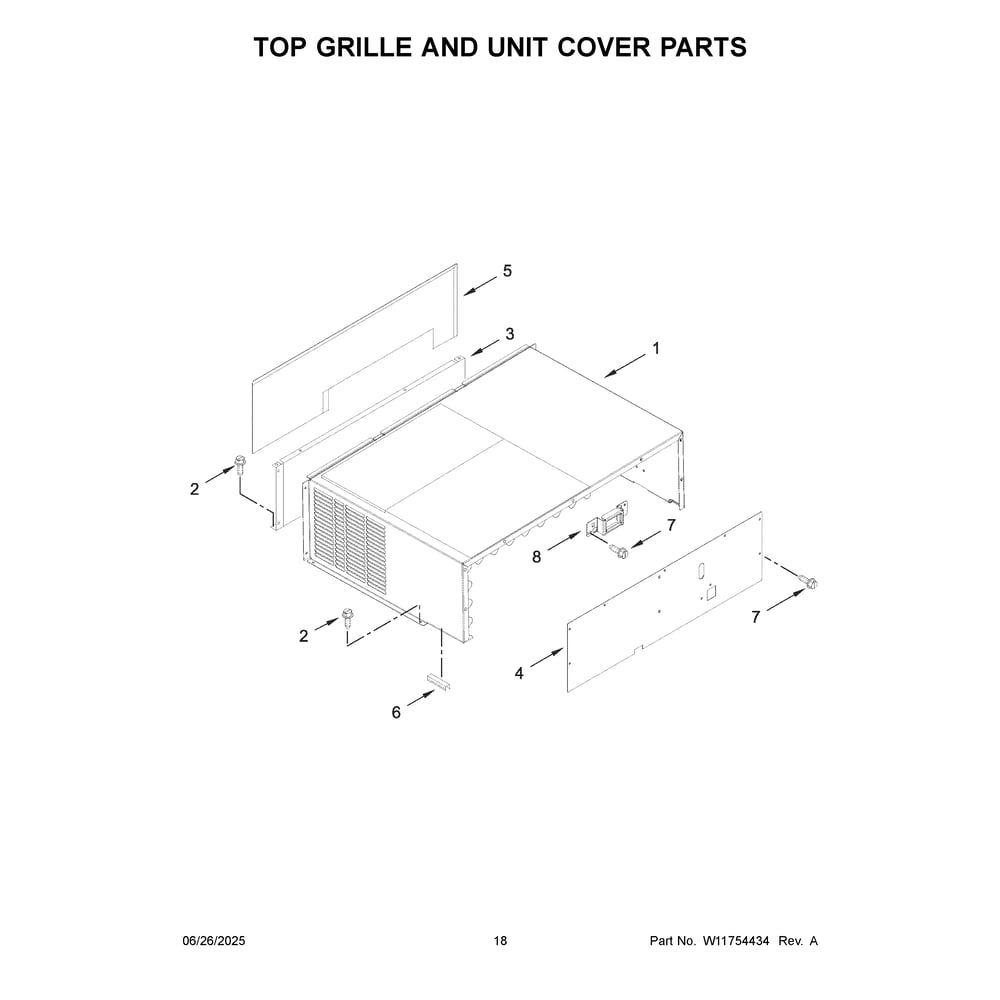 Top Grille And Unit Cover Parts Diagram and Parts List for JBSFS48NMX01  Jenn-Air Refrigerator