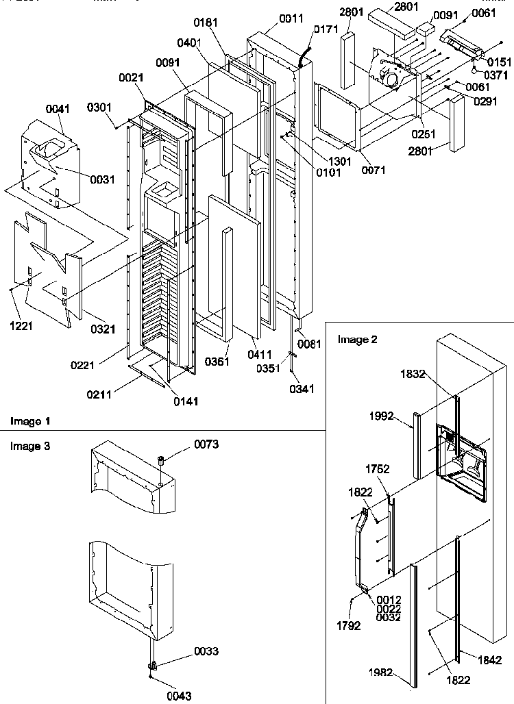 Freezer Door Diagram and Parts List for SSD522SW-P1184704WW  Amana Refrigerator
