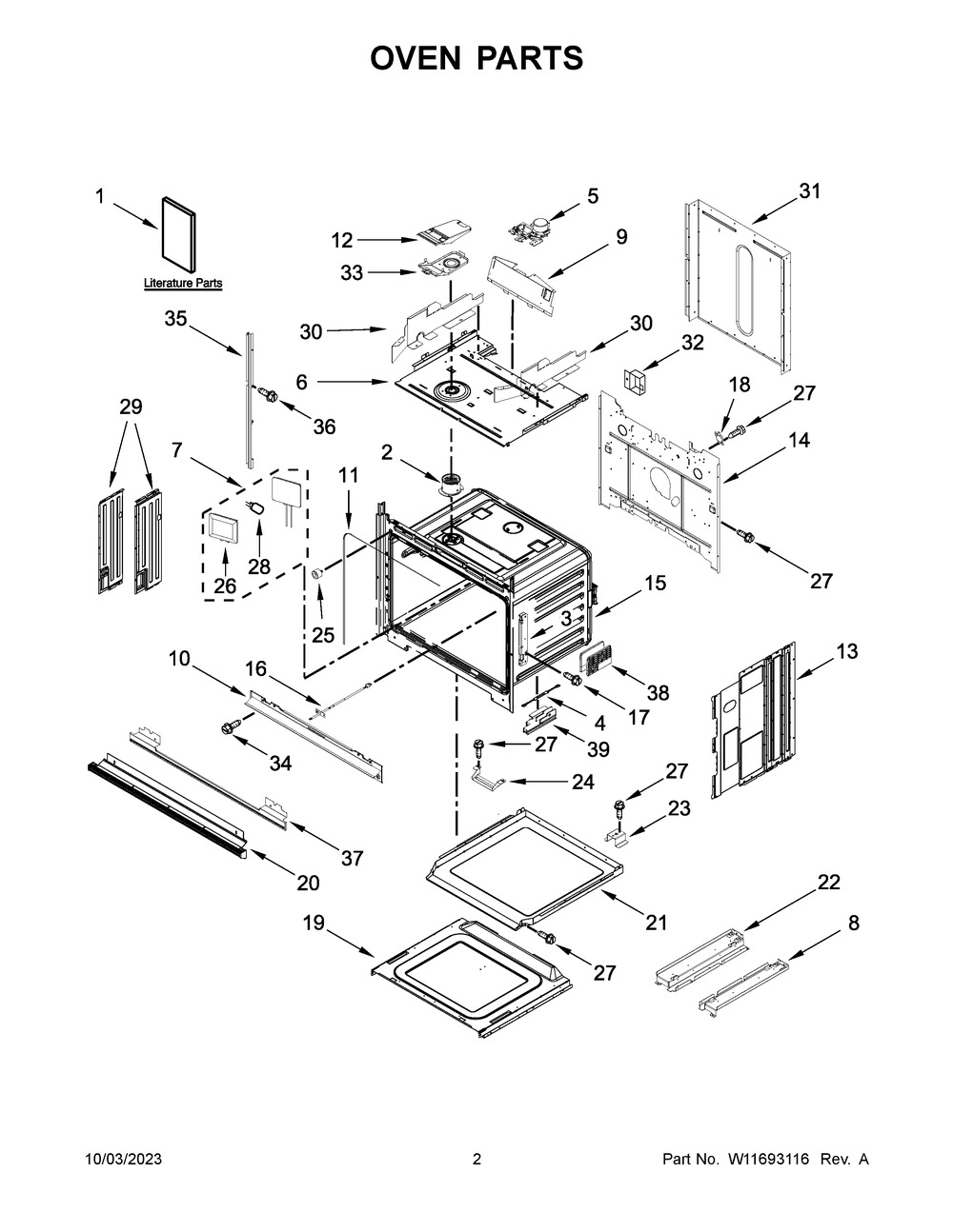 Oven Parts Diagram and Parts List for MOEC6030LZ01  Maytag Microwave Oven Combo