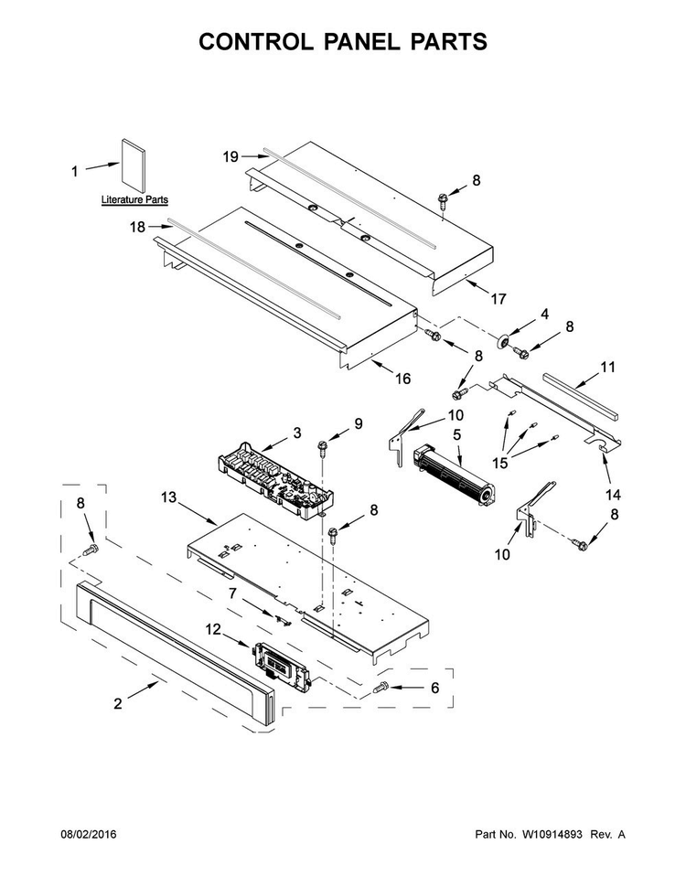 Control Panel Parts Diagram and Parts List for MEW9627FZ01  Maytag Wall Oven