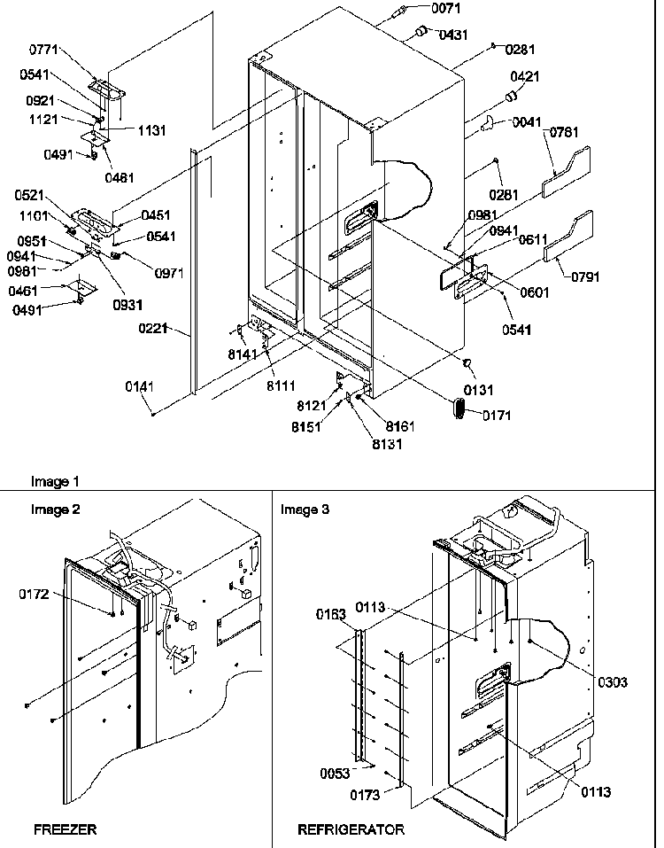 Cabinet Parts Diagram and Parts List for SR520SW-P1183002WW  Amana Refrigerator