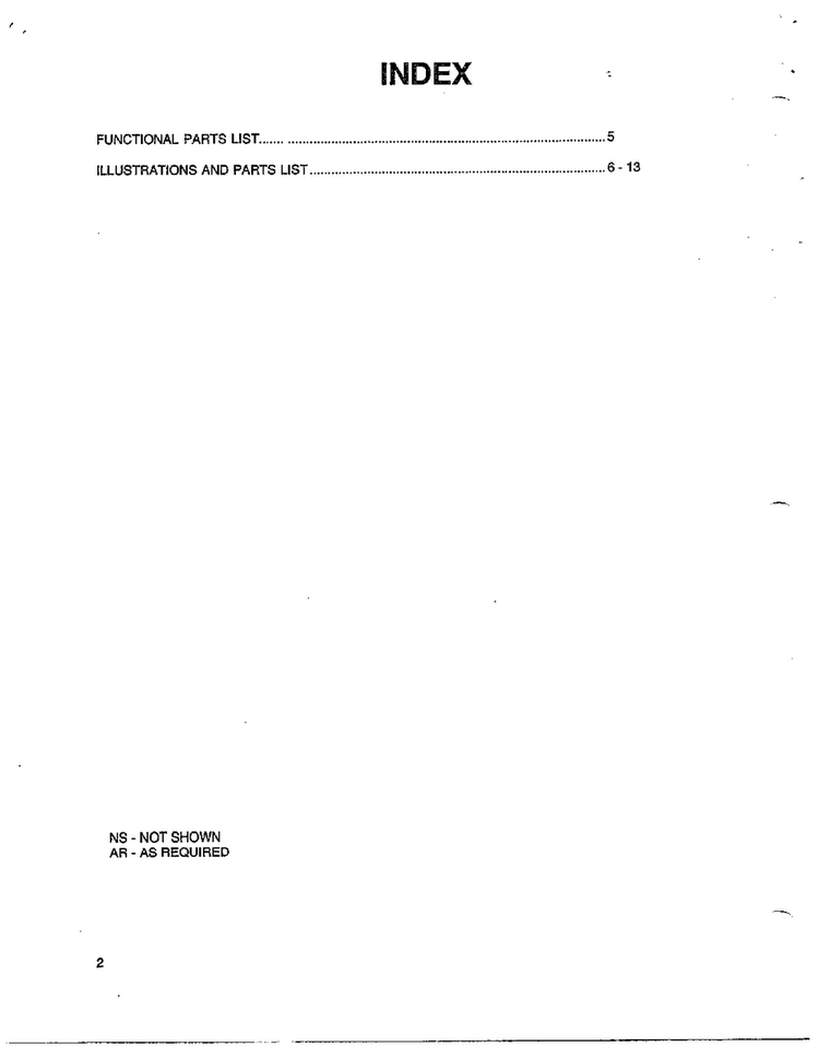Index Diagram and Parts List for 5794  Amana Air Conditioner