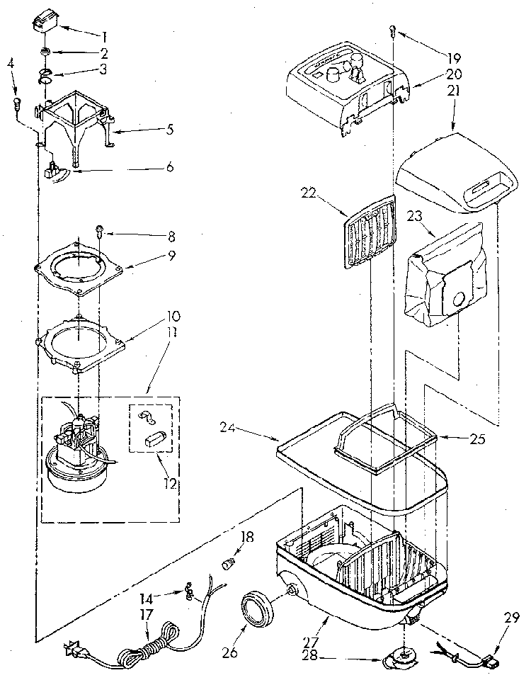 Base Assembly Diagram and Parts List for 1162035080  Kenmore Canister Vacuum
