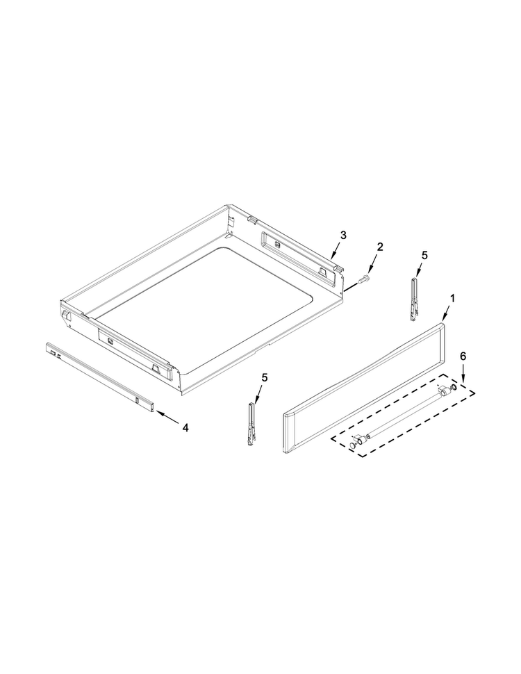 Drawer Parts Diagram and Parts List for MER8700DB0  Maytag Range