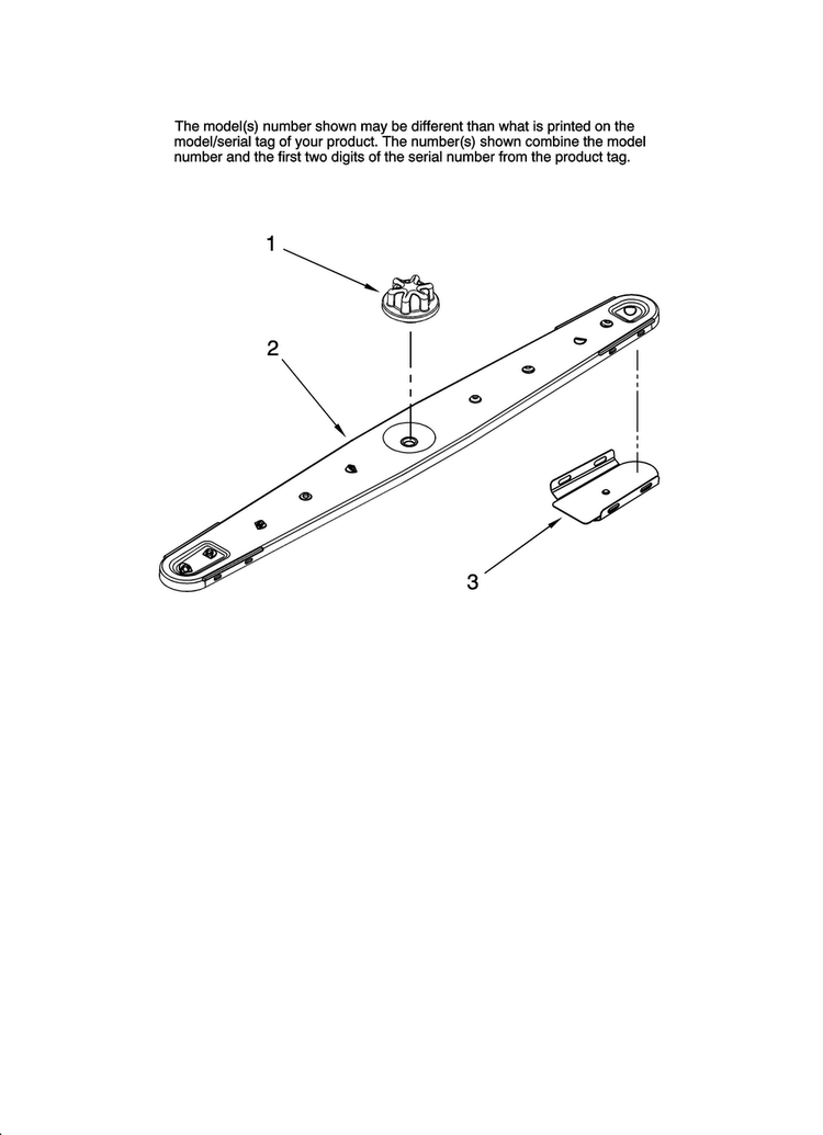 Lower Washarm Parts Diagram and Parts List for MDB6701AWB0  Maytag Dishwasher
