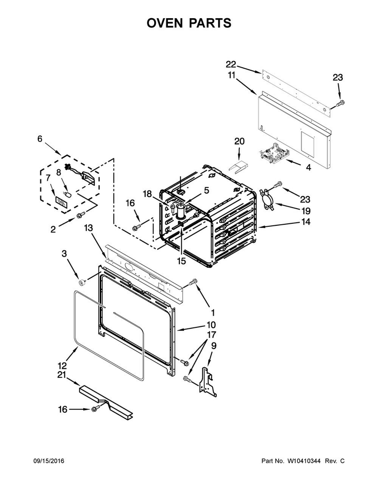 Oven Parts Diagram and Parts List for JDRP430WP01  Jenn-Air Range