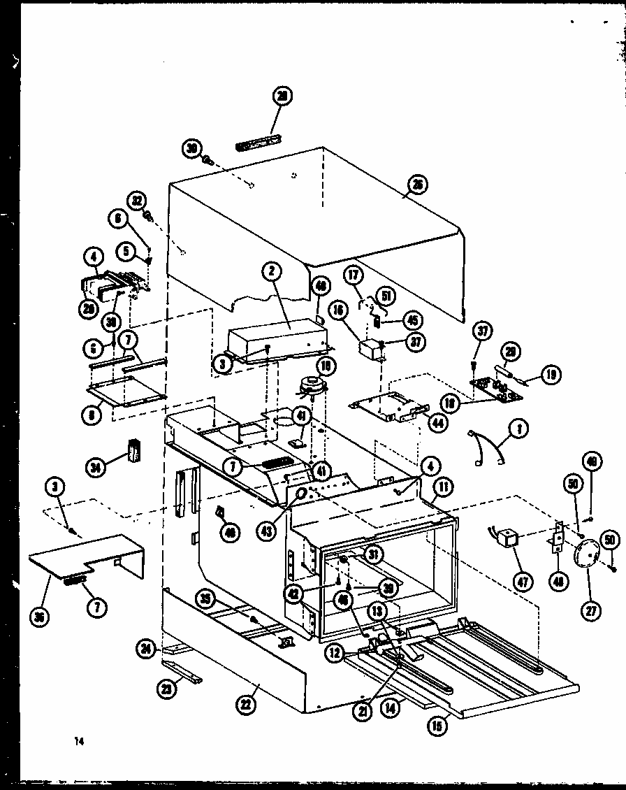 Cabinet Parts Diagram and Parts List for RV-10 P75085-1M Amana Microwave