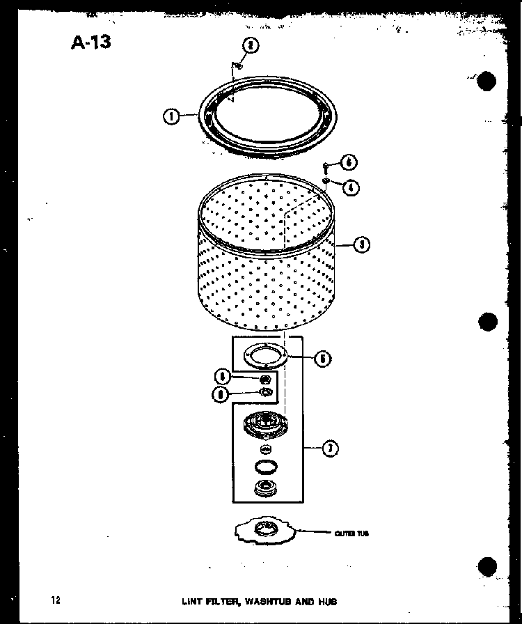 Lint Filter Diagram and Parts List for TAA800 P75751-7W Amana Dryer
