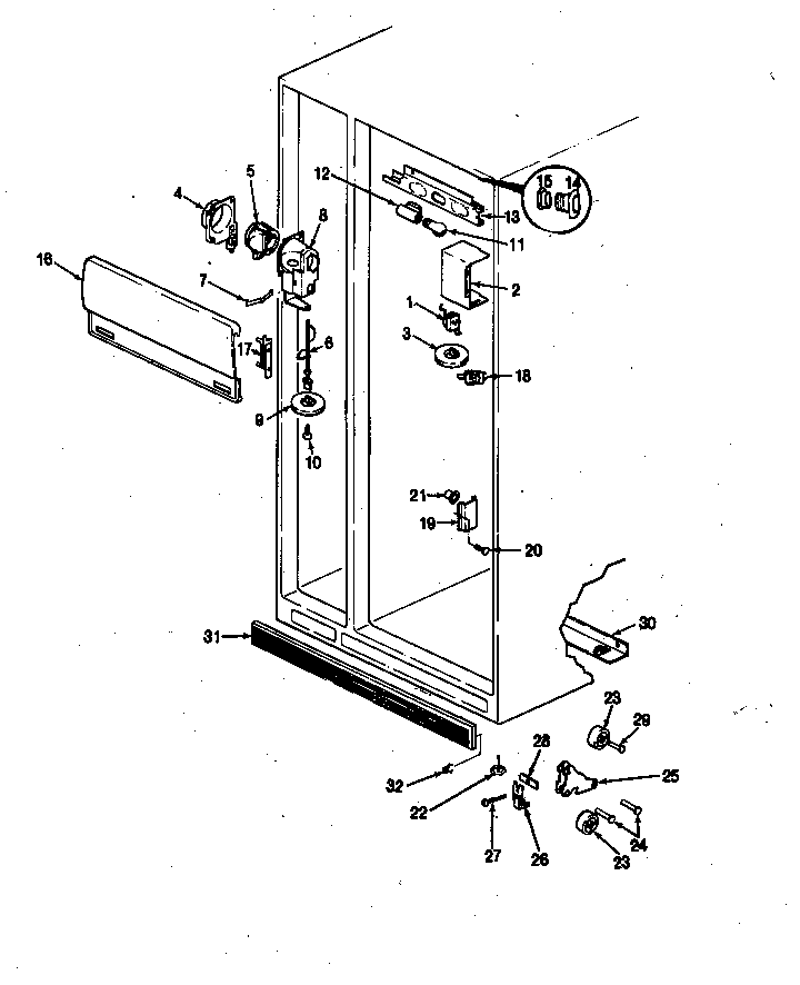 Fresh Food Compartment Diagram and Parts List for RC20LA-3AW-BS10C  Magic Chef Refrigerator