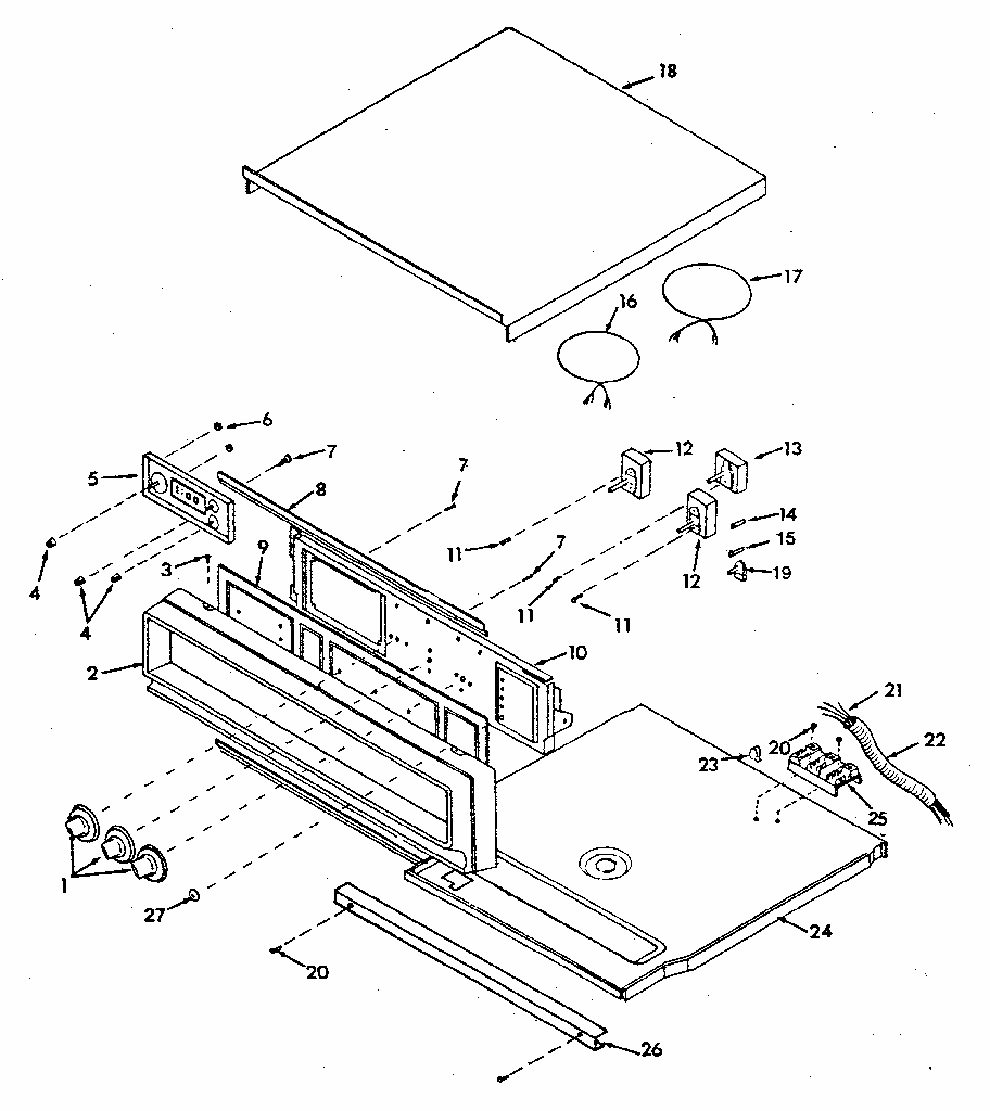 Control Section Diagram and Parts List for 8504287894  Kenmore Range