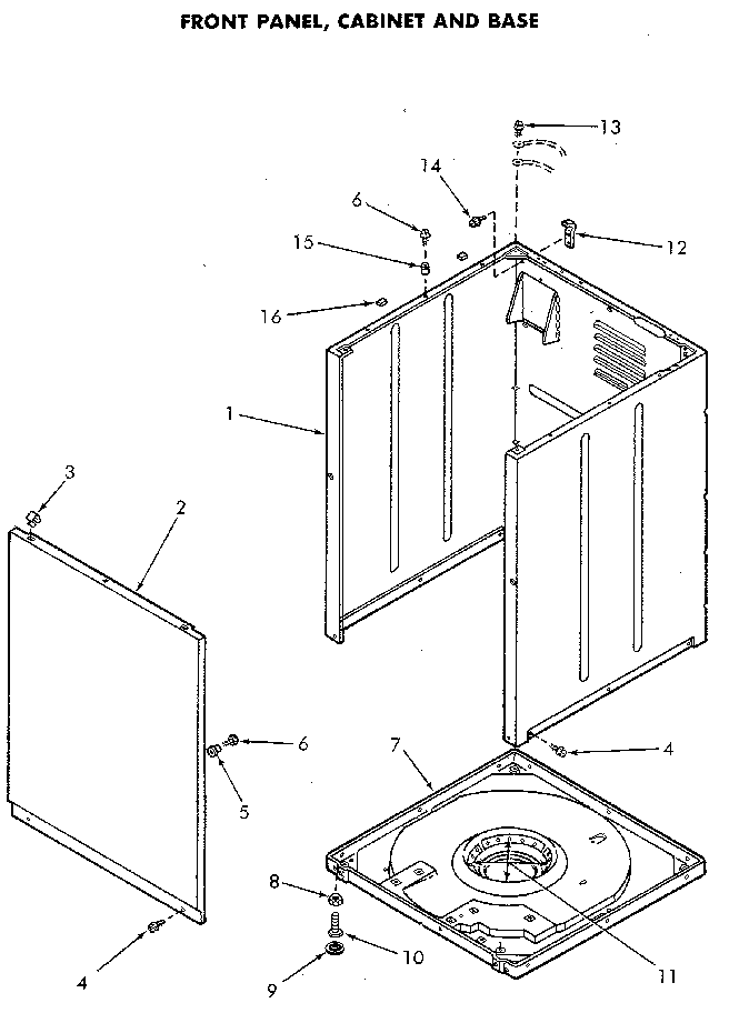 Cabinet And Base Diagram and Parts List for NA8831L33938  Speed Queen Washer