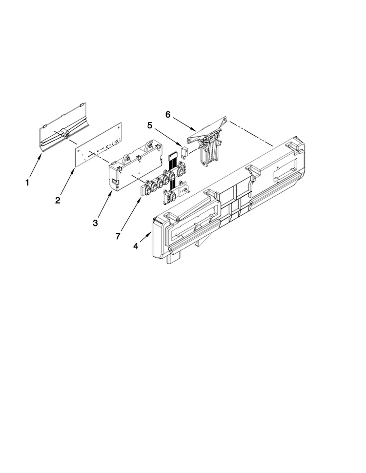 Control Panel Parts Diagram and Parts List for JDB2150AWP0  Jenn-Air Dishwasher